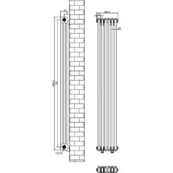 Toasty Ardleigh White Vertical Column Radiator