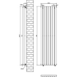 Toasty Aura White Round Tube Vertical Radiator