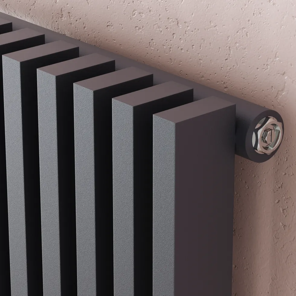 Toasty Axis Anthracite Grey Rectangular Tube Vertical Radiator - 1800 x 380mm