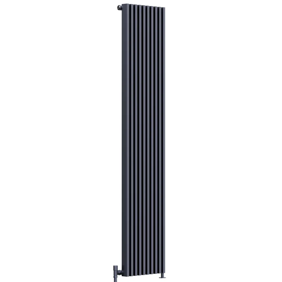 Toasty Axis Anthracite Grey Rectangular Tube Vertical Radiator - 1800 x 380mm