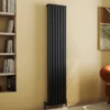 Toasty Axis Matt Black Rectangular Tube Vertical Radiator - 1800 x 380mm