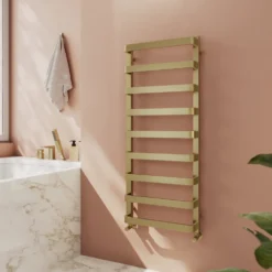 Toasty Balance Brushed Brass Heated Towel Rail