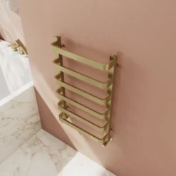 Toasty Balance Brushed Brass Heated Towel Rail