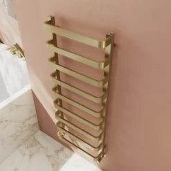 Toasty Balance Brushed Brass Heated Towel Rail