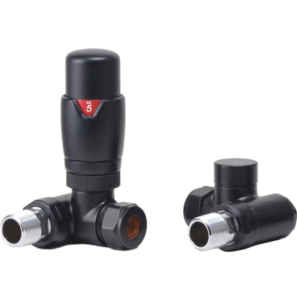 Toasty Black Dual Fuel Corner Radiator Valves
