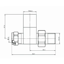 Toasty Brushed Brass Square Manual Valve