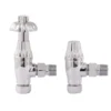 Toasty Chrome Traditional Metal Handle Angled Thermostatic Radiator Valve