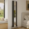 Toasty Echo Anthracite Grey Oval Double Panel Vertical Mirror Radiator - 1800 x 380mm