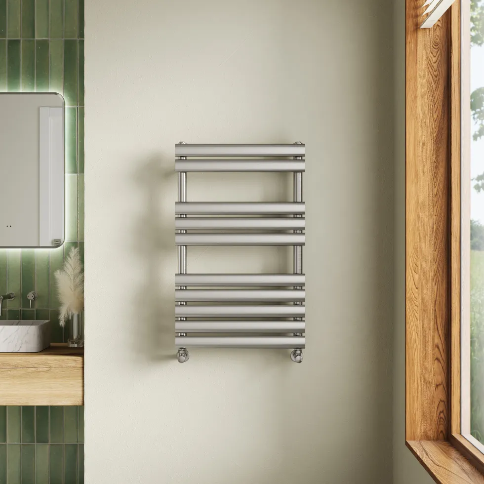 Toasty Eden Brushed Nickel Heated Towel Rail