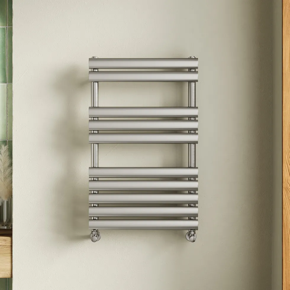 Toasty Eden Brushed Nickel Heated Towel Rail