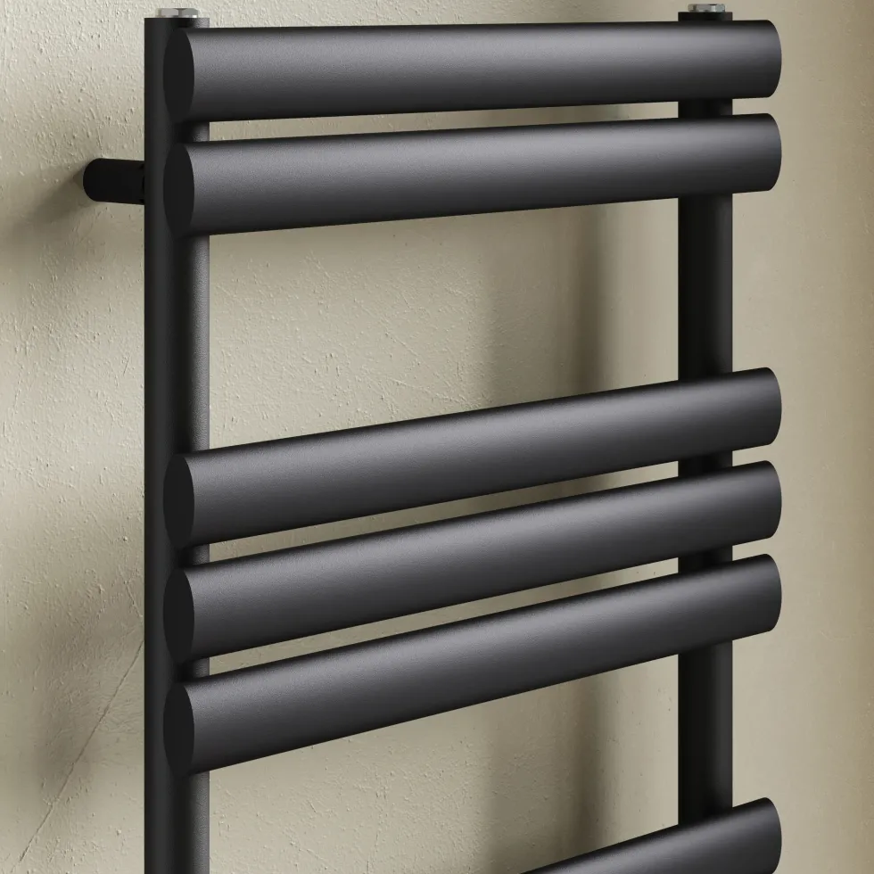 Toasty Eden Matt Black Electric Heated Towel Rail with Heating Element