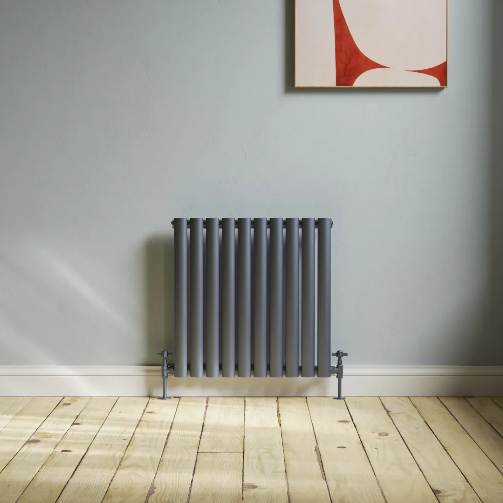 Toasty Ember Anthracite Oval Panel Horizontal Radiator