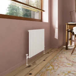 Toasty Ember White Oval Panel Horizontal Radiator