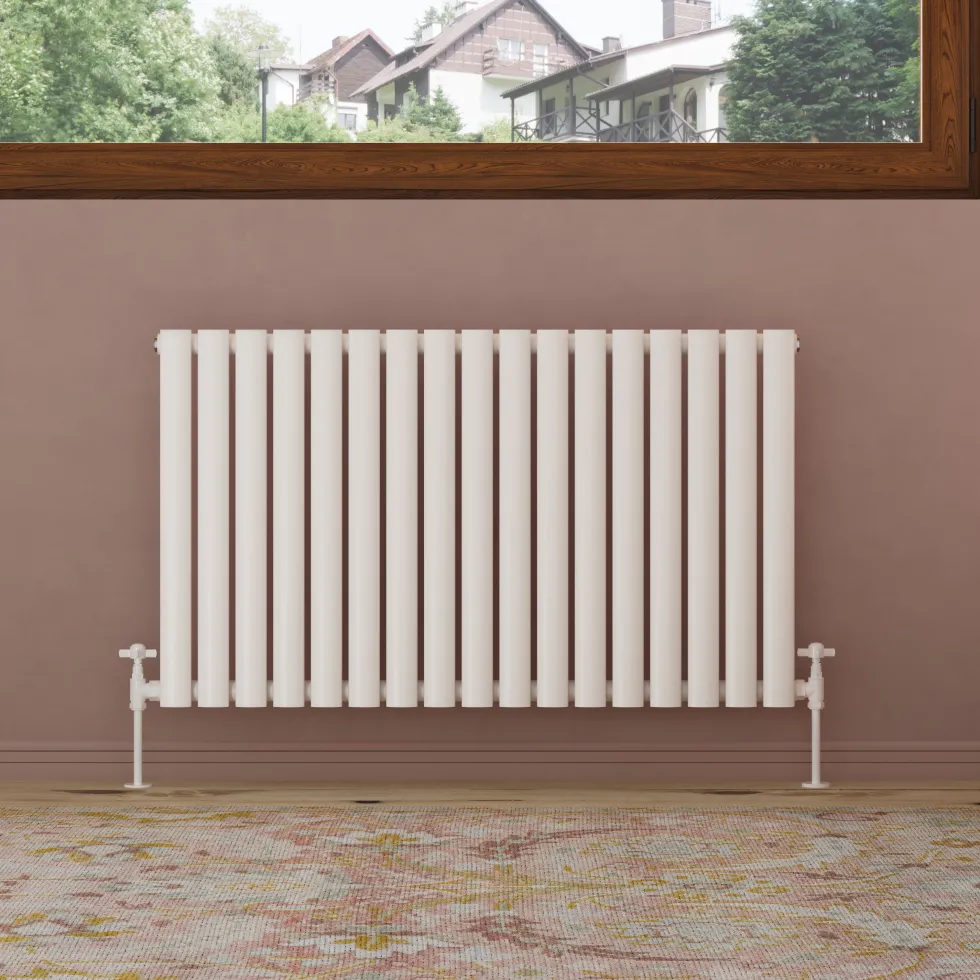 Toasty Ember White Oval Panel Horizontal Radiator