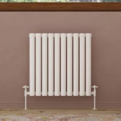 Toasty Ember White Oval Panel Horizontal Radiator