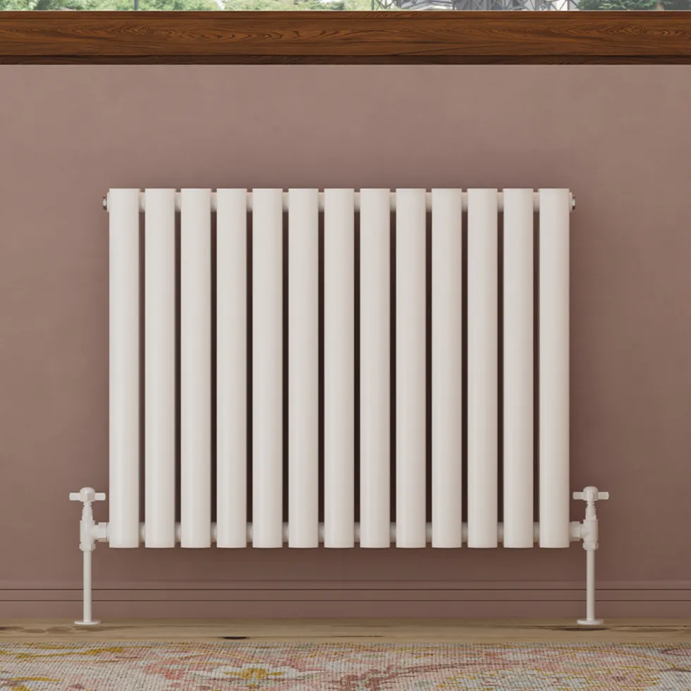 Toasty Ember White Oval Panel Horizontal Radiator