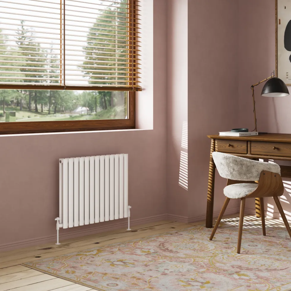 Toasty Ember White Oval Panel Horizontal Radiator