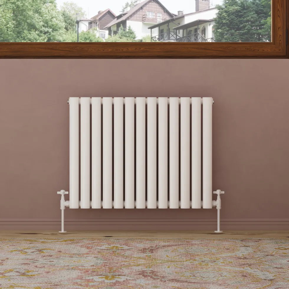 Toasty Ember White Oval Panel Horizontal Radiator