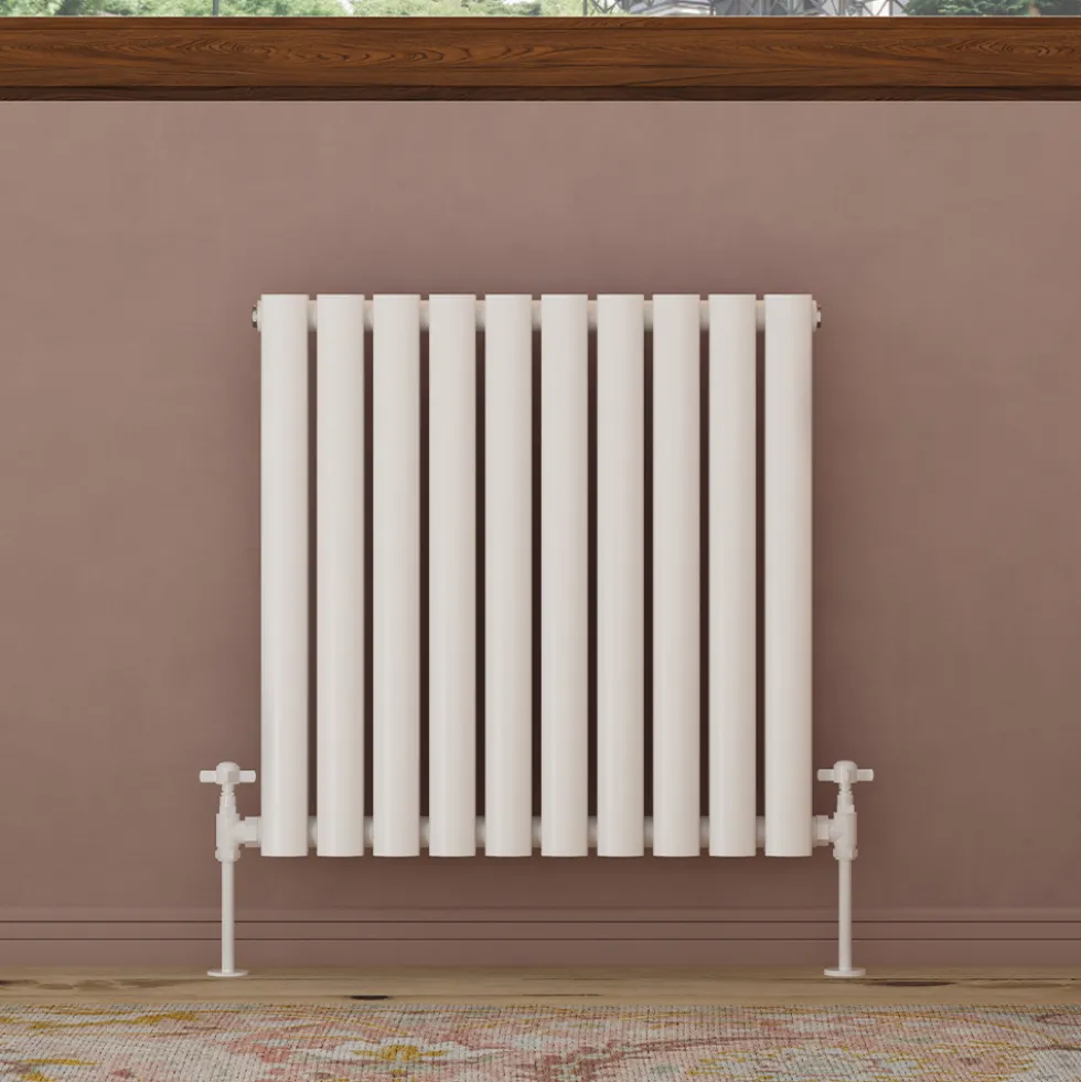 Toasty Ember White Oval Panel Horizontal Radiator