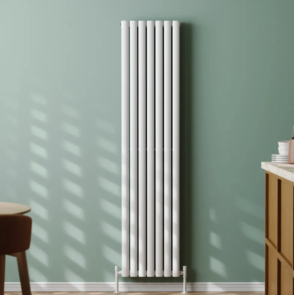 Toasty Ember White Oval Panel Vertical Radiator