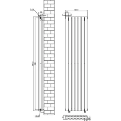 Toasty Ember White Oval Panel Vertical Radiator