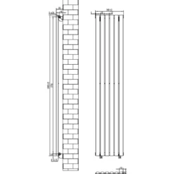 Toasty Ember White Oval Panel Vertical Radiator
