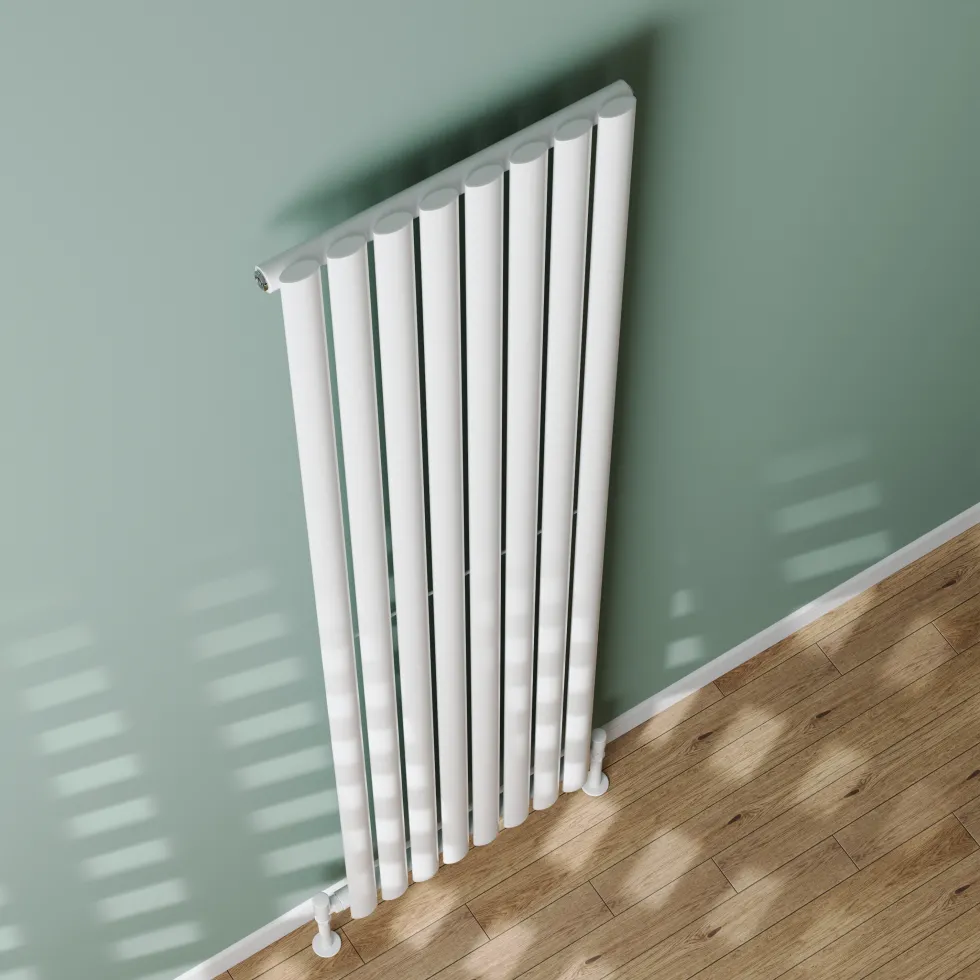 Toasty Ember White Oval Panel Vertical Radiator