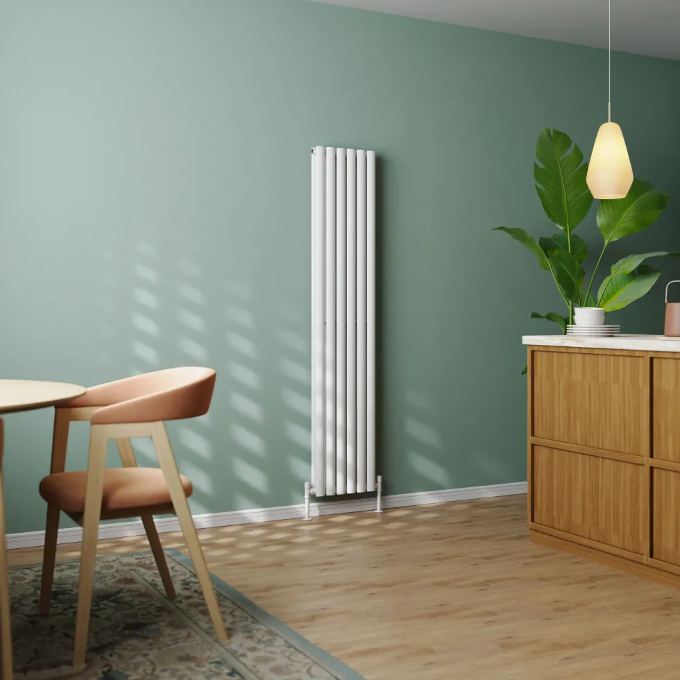 Toasty Ember White Oval Panel Vertical Radiator