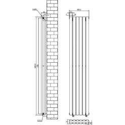 Toasty Ember White Oval Panel Vertical Radiator