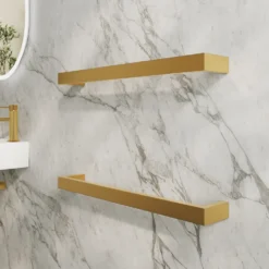 Toasty Flare Brushed Brass Electric Heated Towel Rail
