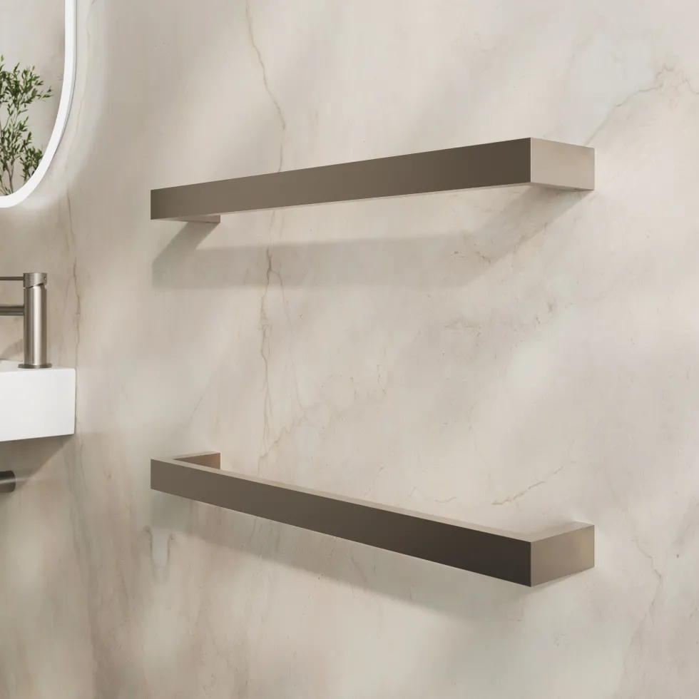 Toasty Flare Brushed Stainless Steel Electric Heated Towel Rail