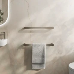 Toasty Flare Brushed Stainless Steel Electric Heated Towel Rail