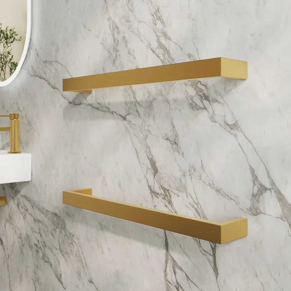 Toasty Flare Polished Brass Electric Heated Towel Rail