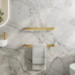 Toasty Flare Polished Brass Electric Heated Towel Rail
