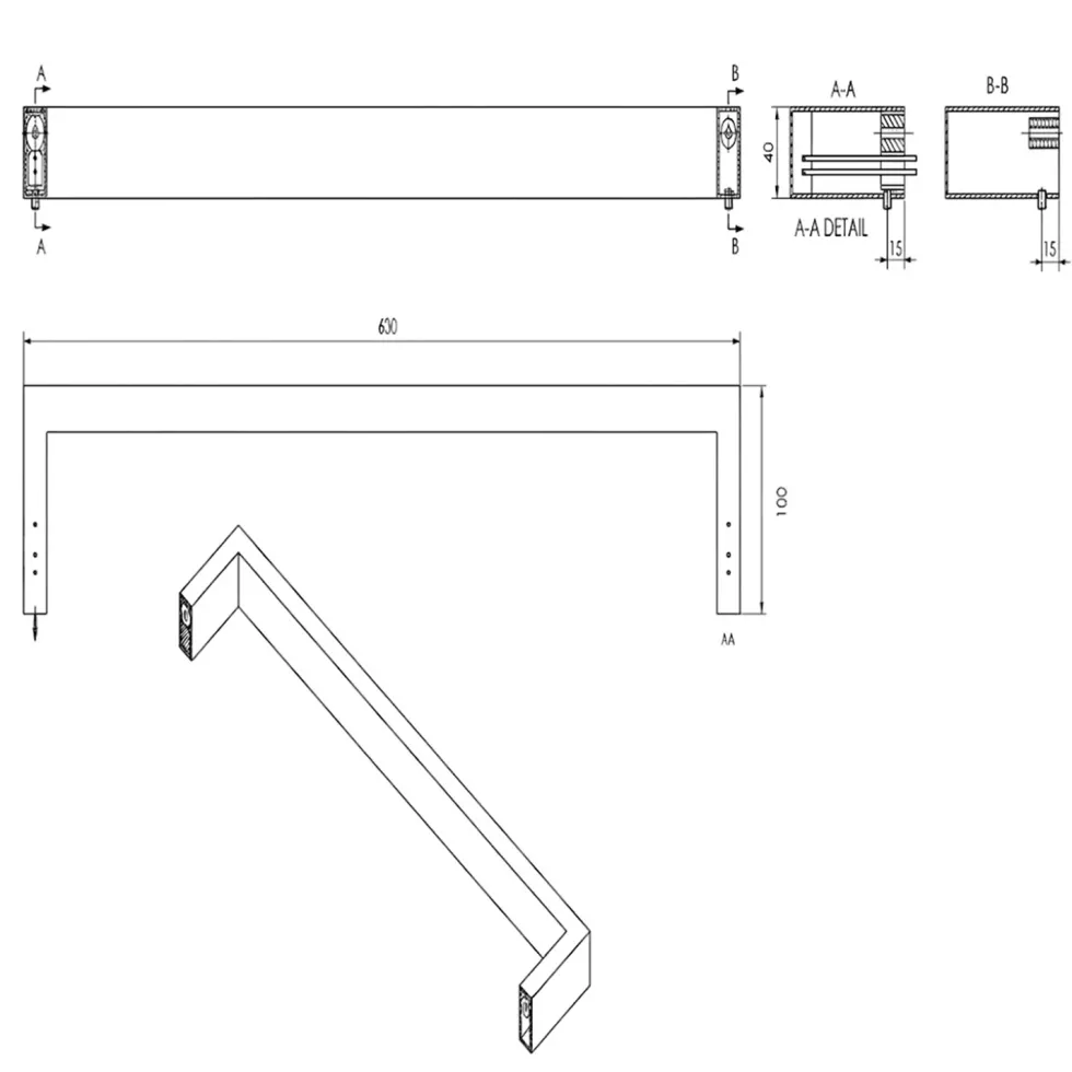 Toasty Flare Polished Stainless Steel Electric Heated Towel Rail