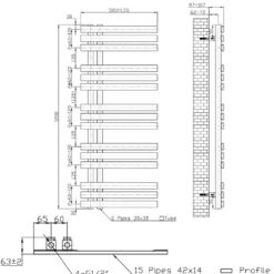 Toasty Flux Matt Carbon Anthracite Flat Panel Heated Towel Rail