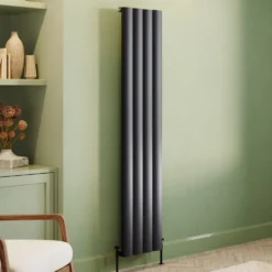 Toasty Forma Matt Black Vertical Aluminium Radiator