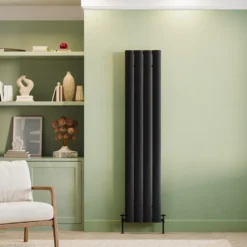 Toasty Forma Matt Black Vertical Aluminium Radiator