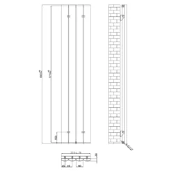 Toasty Forma Matt Black Vertical Aluminium Radiator