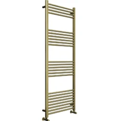 Toasty Glow Brushed Brass 22mm Heated Ladder Towel Rail