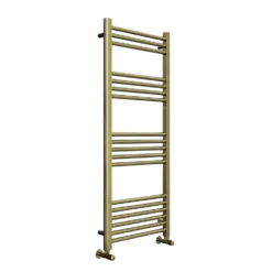 Toasty Glow Brushed Brass 22mm Heated Ladder Towel Rail