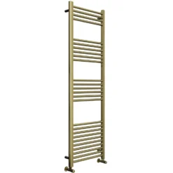 Toasty Glow Brushed Brass 22mm Heated Ladder Towel Rail