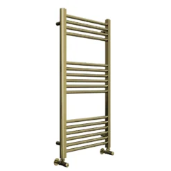 Toasty Glow Brushed Brass 22mm Heated Ladder Towel Rail