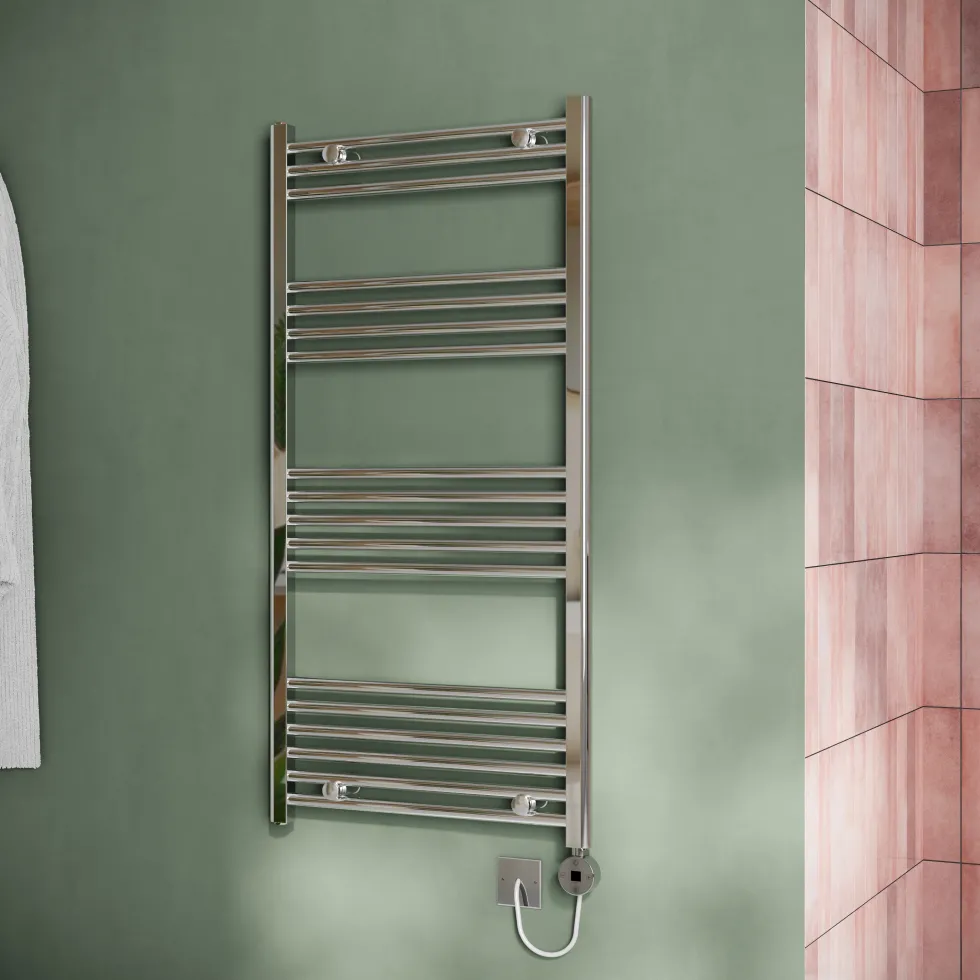 Toasty Glow Chrome 22mm Electric Heated Ladder Towel Rail with Heating Element