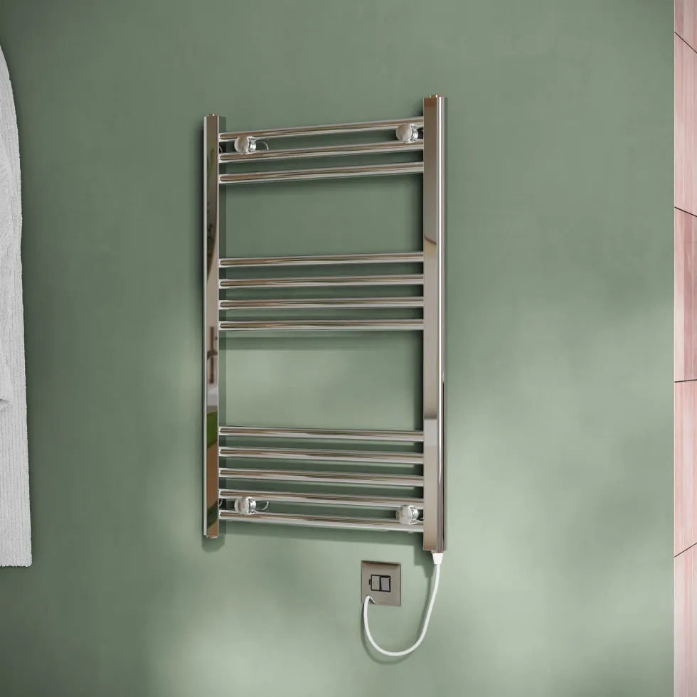 Toasty Glow Chrome 22mm Electric Heated Ladder Towel Rail with Heating Element