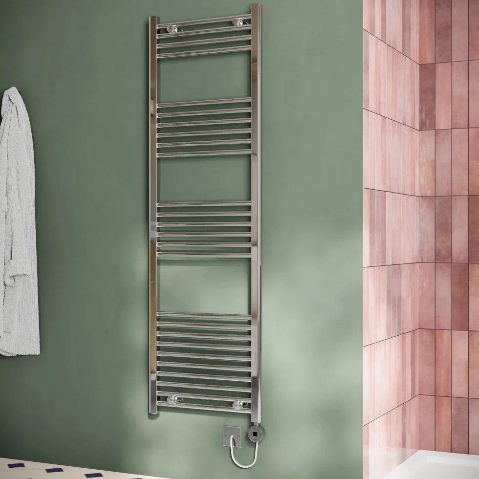 Toasty Glow Chrome 22mm Electric Heated Ladder Towel Rail with Heating Element