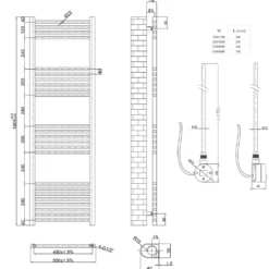 Toasty Glow Chrome 22mm Electric Heated Ladder Towel Rail with Heating Element