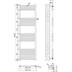 Toasty Glow Chrome 22mm Heated Ladder Towel Rail