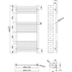 Toasty Glow Chrome 22mm Heated Ladder Towel Rail