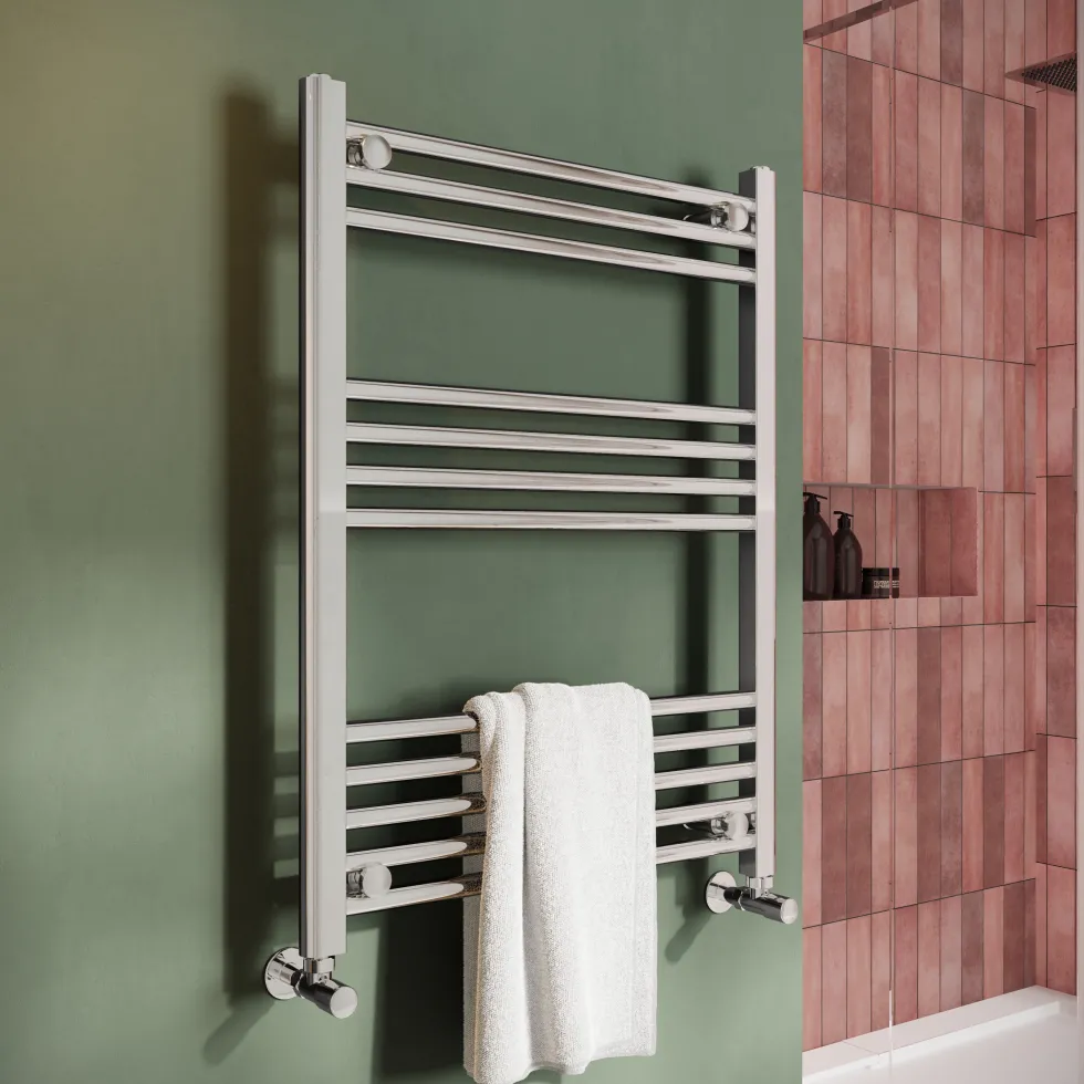 Toasty Glow Chrome 22mm Heated Ladder Towel Rail